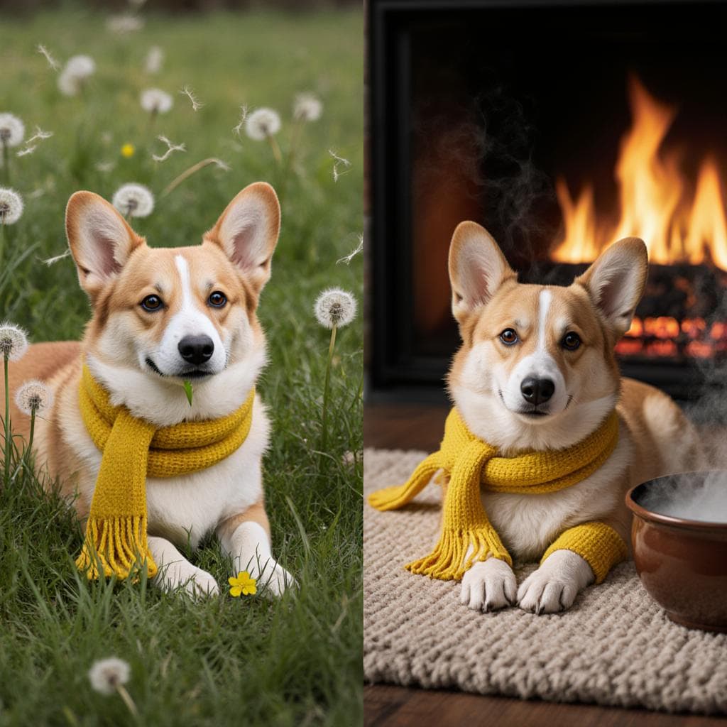 Corgi scenes by Flux Krea