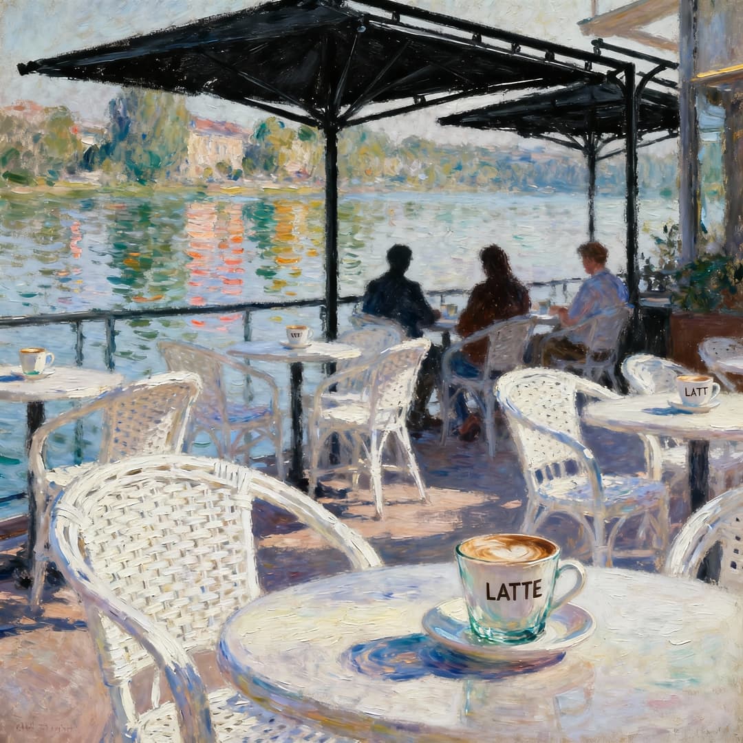 Monet style cafe by Seedream 4.0