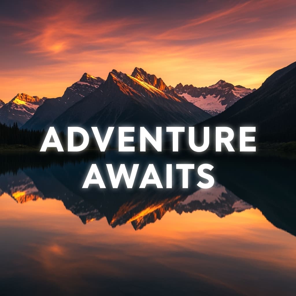 Mountain landscape with text by Imagen 4