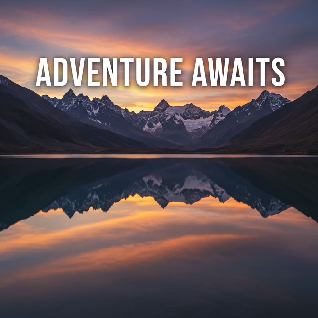 Mountain landscape with text by Nano Banana