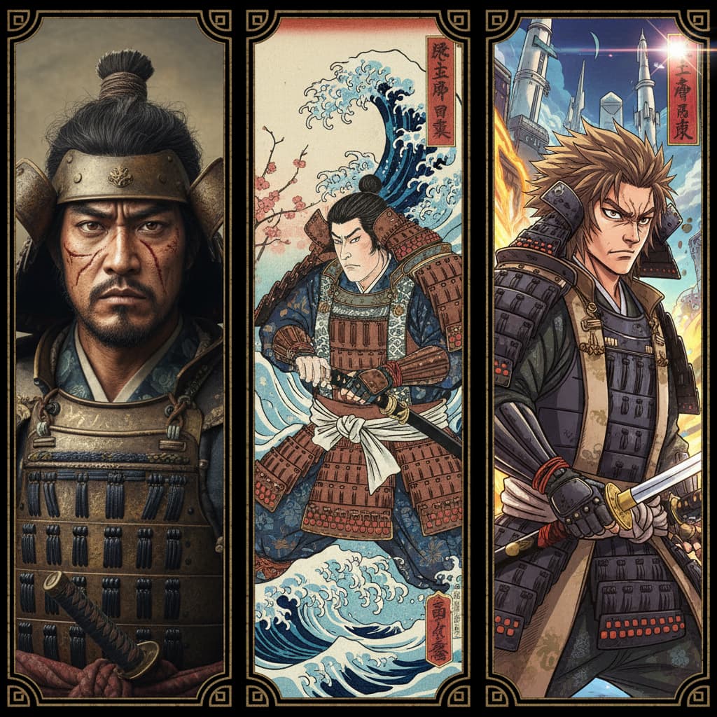 Samurai in different styles by Nano Banana