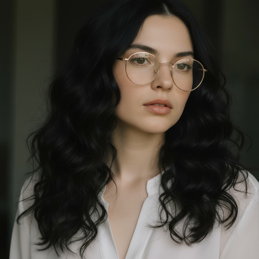 Portrait with wavy hair by Nano Banana
