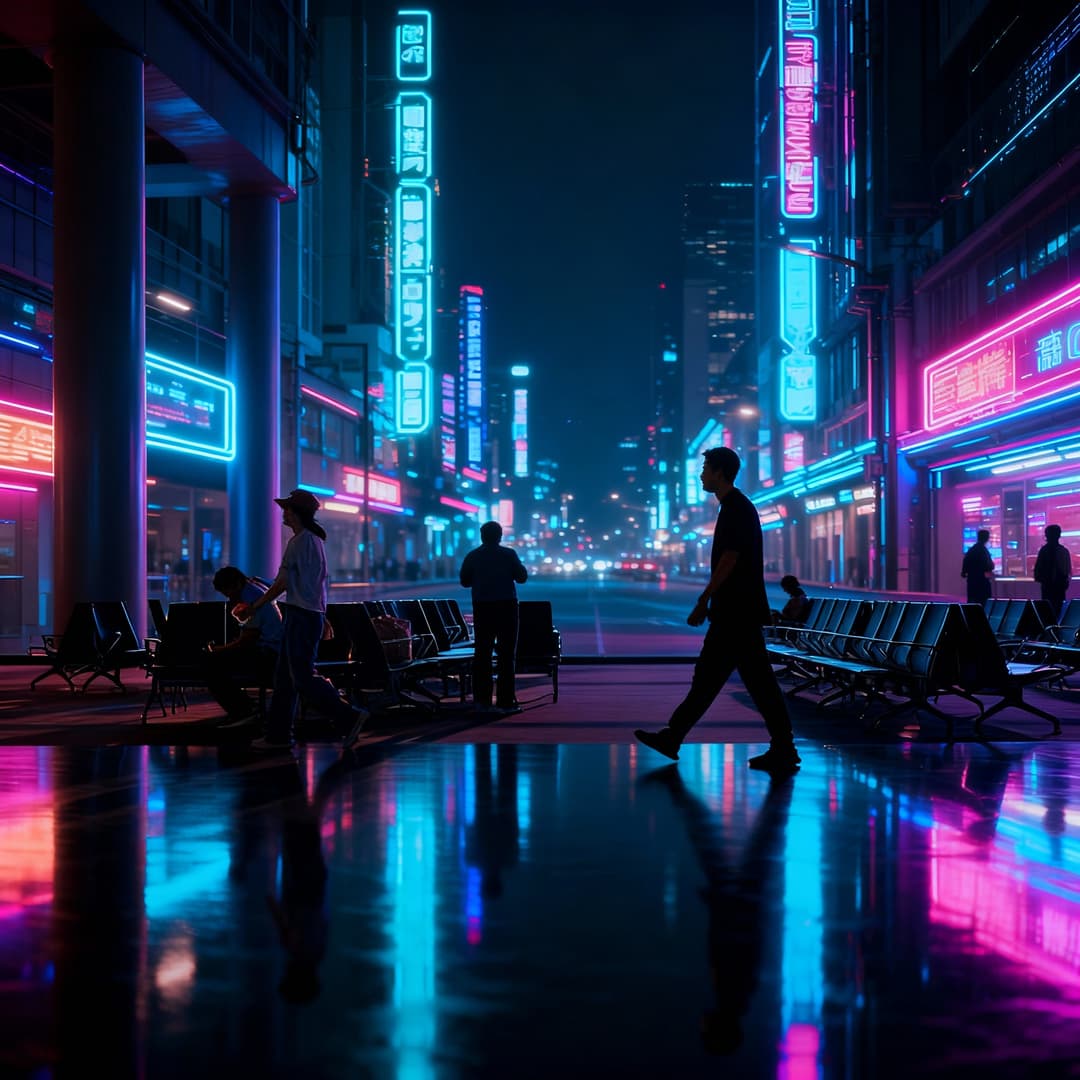 Cyberpunk background by Seedream 4.0