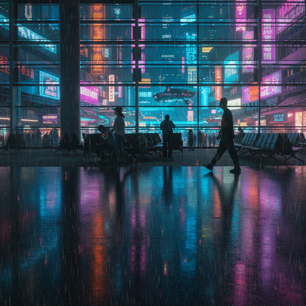 Cyberpunk background by Nano Banana