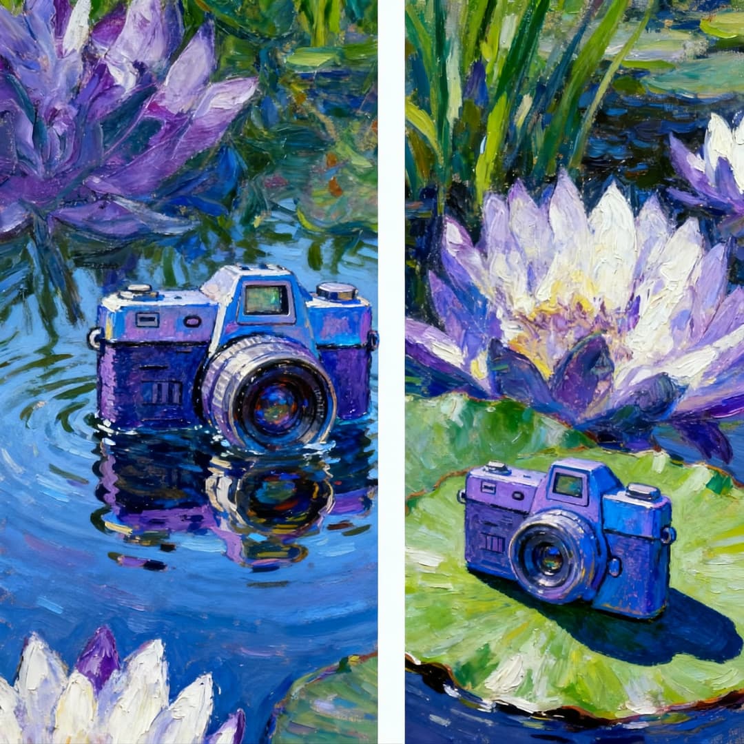 Camera icon in impressionist style by Seedream 4.0