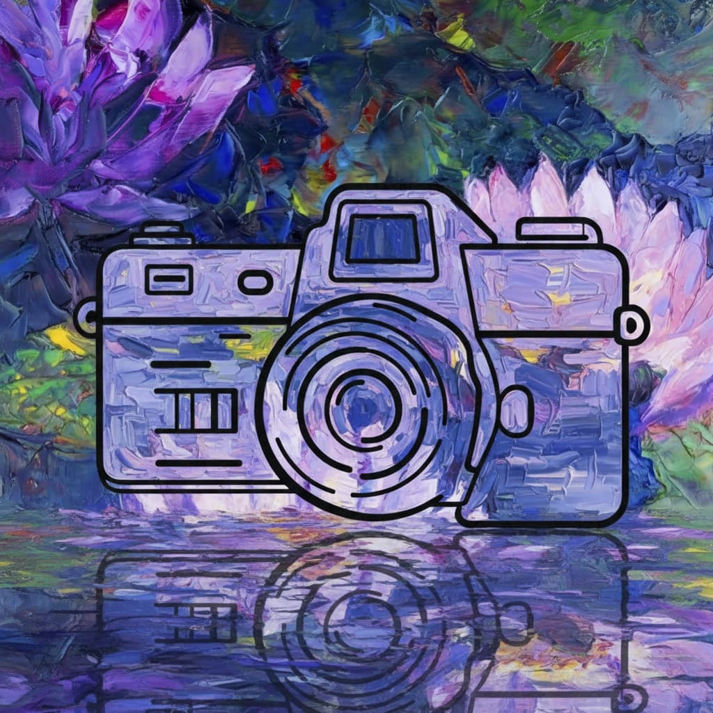 Camera icon in impressionist style by Nano Banana