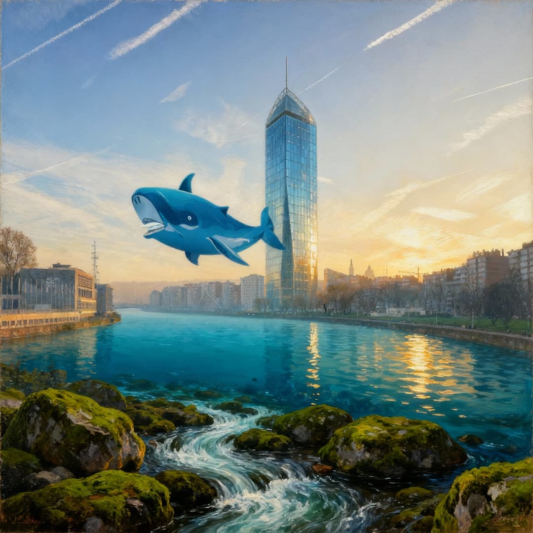 Surrealistic whale