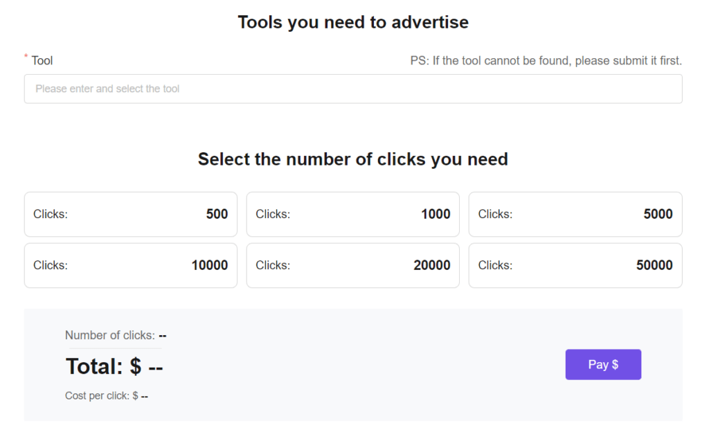 Advertise a Tool Example