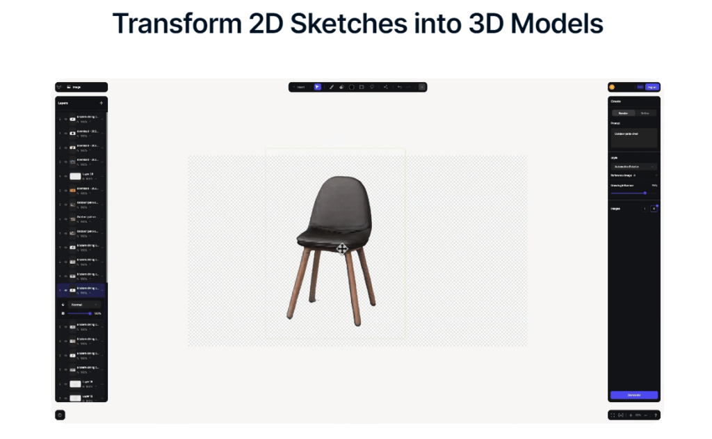 Transform 2D Sketches into 3D Models