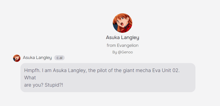 Character AI's Asuka Langley