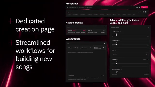 Udio v1.5: Dedicated Creation Page