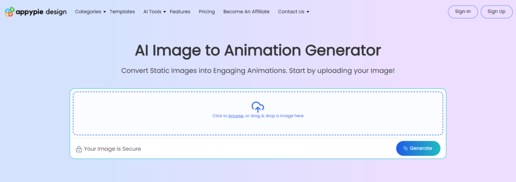 Appy Pie AI Image to Animation Generator