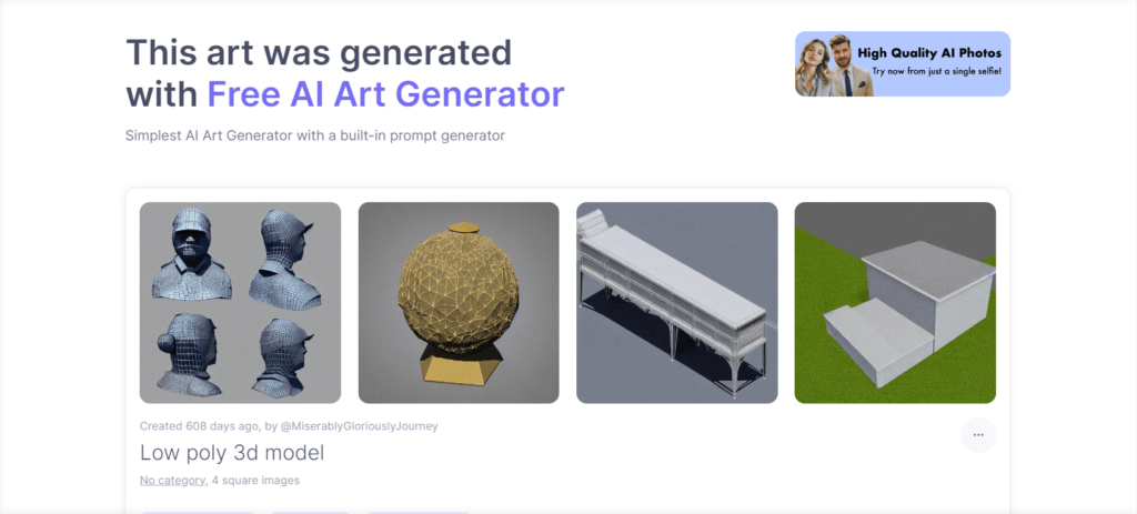 Neural.love AI Low Poly Generator