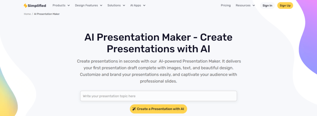 AI Presentation Maker by Simplified