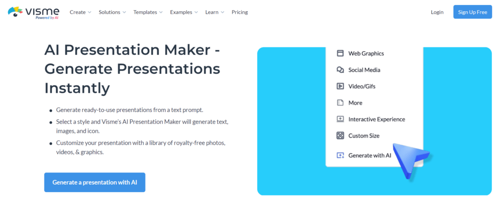 AI Presentation Maker by Visme