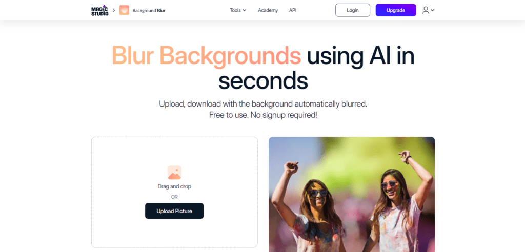 Blur Background Tool by MagicStudio